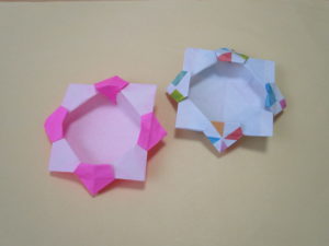 折り紙で箱の折り方 簡単にフラワーボックスを作ってみたよ ママと子供のｈａｐｐｙ ｌｉｆｅ