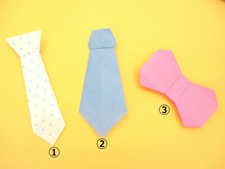 折り紙でネクタイの折り方 簡単に3種類のネクタイを折ってみよう