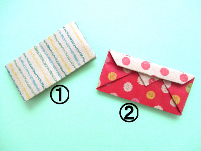 折り紙で財布の折り方2種 簡単にふた付きにもなります